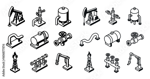 Oil Production Icons