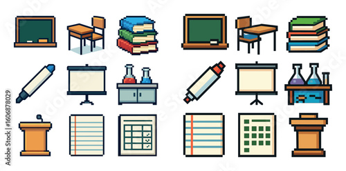 Pixel Art College Icons