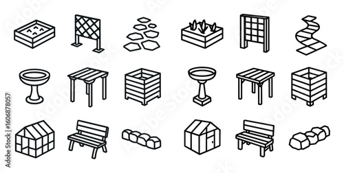 3D Low-Poly Gardening Icons
