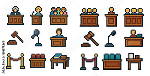 Pixel Courtroom Icons