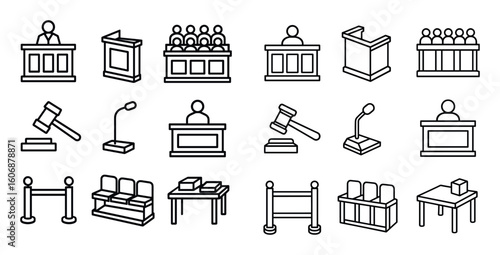 Courtroom Icons Grid