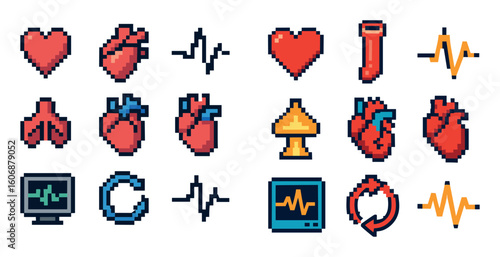 Pixel-Art Heart Icons