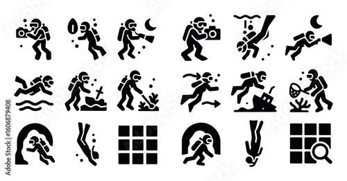 Diving Icons Set