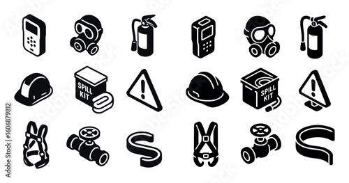 Oil Safety Icon Grid