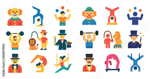 Colorful Circus Icon Grid