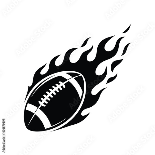 Fiery american football in motion