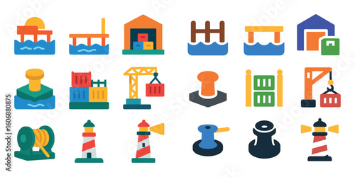 Colorful Shipping Icons Grid