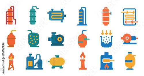 Oil Refinery Icons