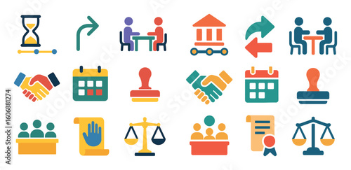 Jurisprudence Icon Set