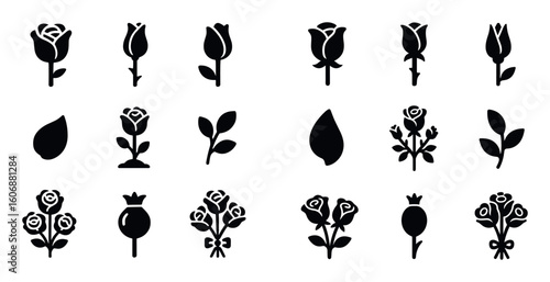 Black Rose Icon Grid