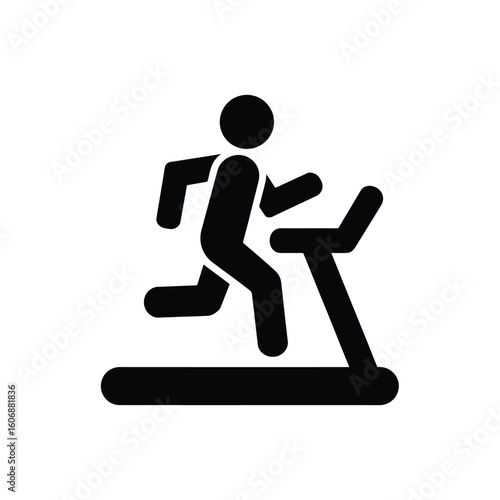 Person running on a treadmill icon for fitness and exercise