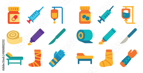 Colorful Medical Icon Set