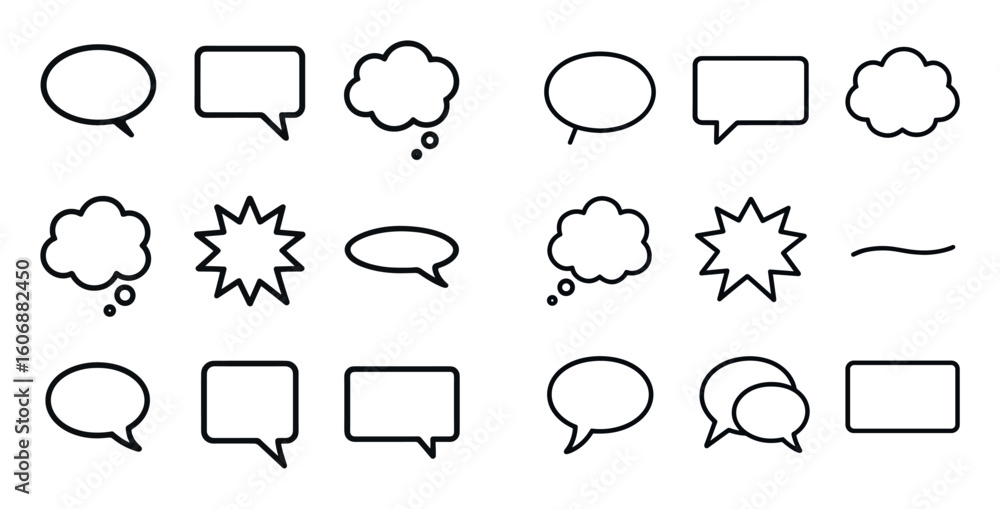 Obraz premium Minimalist Speech Bubble Icons