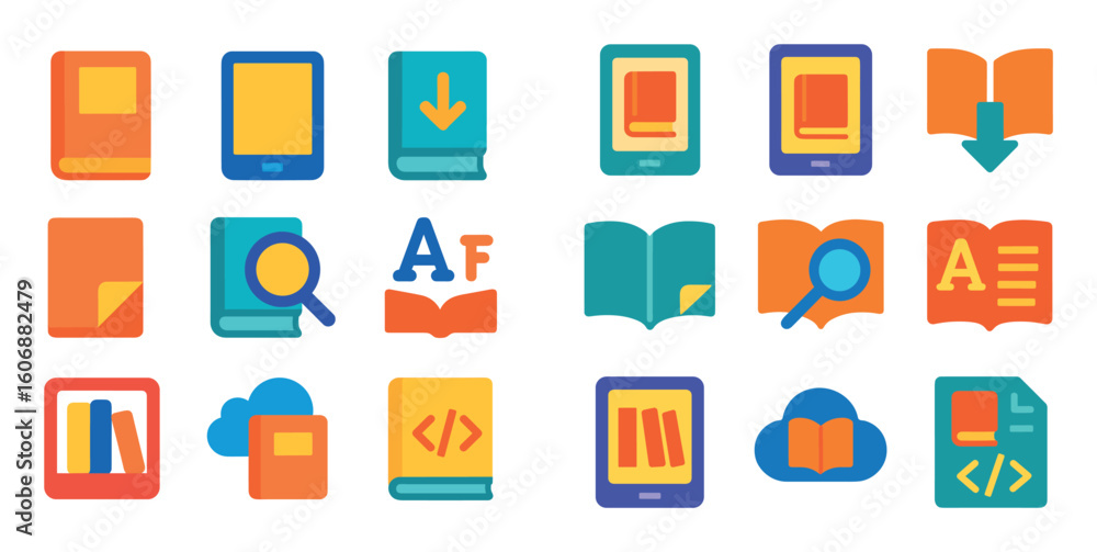 Colorful Book Icons Colorful Book Icons
