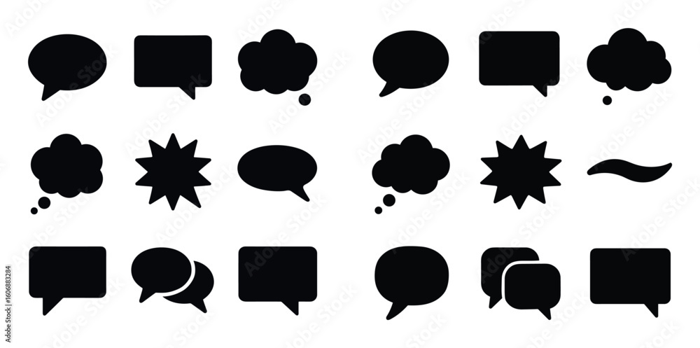 Fototapeta premium Minimal Speech Icon Set