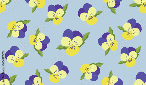 Flat seamless floral pattern vector