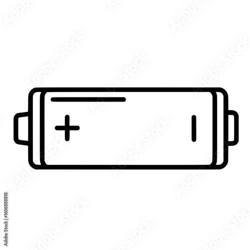 Outline sketch of battery icon for energy or technology themed illustrations