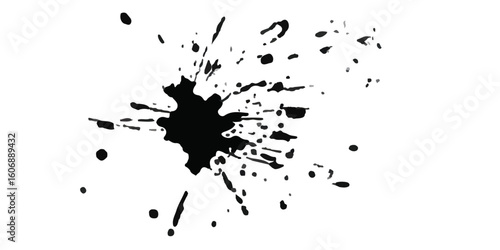 splashed isolated on white background. Set of blood stains	
