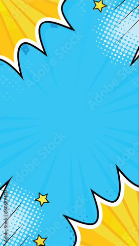Comic Strip Style: a vivid comic book style speech bubble, bursting with energy and bold colors ready to be filled with text.