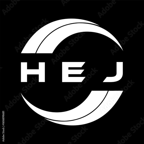 HEJ letter design. HEJ letter technology logo design on a Black background. HEJ Monogram logo design for an entrepreneur and business	