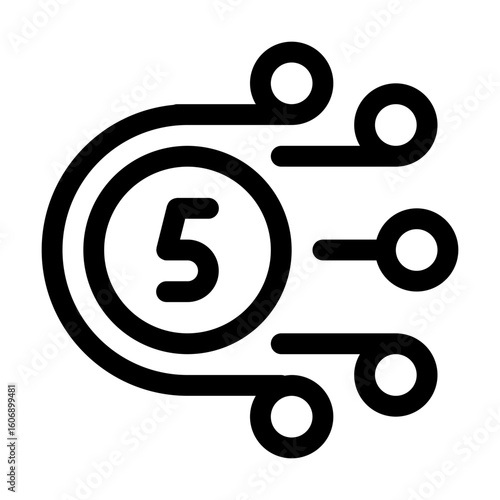 Top Five Line Icon, Business Planning