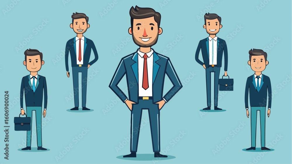 Set of Businessman Character Poses and Outfits Set of Businessman Character Poses and Outfits