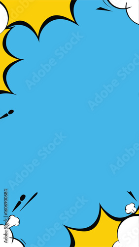 Comic Explosion Background: A dynamic, vibrant backdrop featuring a comic explosion, ready to infuse any design with energy, excitement, and a touch of drama.