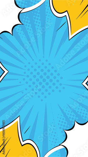 Explosive Visual Burst: Capturing a vivid comic-inspired backdrop, radiating bold energy and vibrant flair, perfect for infusing any design with dynamic enthusiasm.