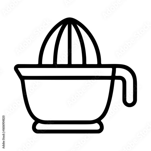 lemon squeezer black and white icon clean line art, doodle style. Ideal for logo, tattoo, app, coloring book, web design, infographics, banner, poster, and more. Vector illustration