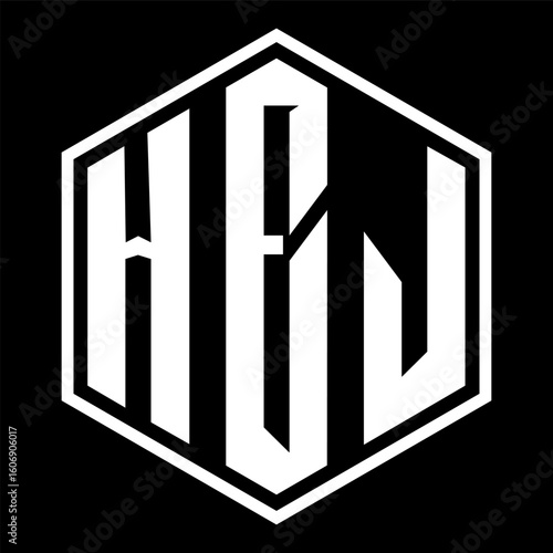 HEJ letter design. HEJ letter technology logo design on a Black background. HEJ Monogram logo design for an entrepreneur and business	