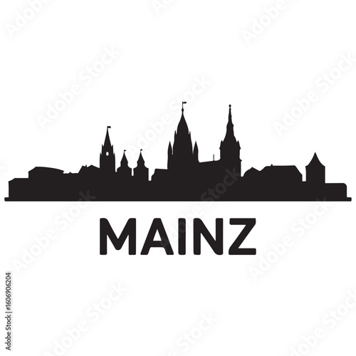 Tableau sur toile Mainz skyline silhouette