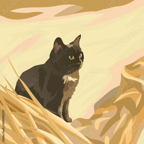 cat in the sun silhouette