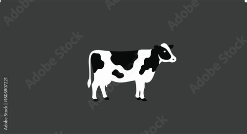 Black and White Cow Silhouette