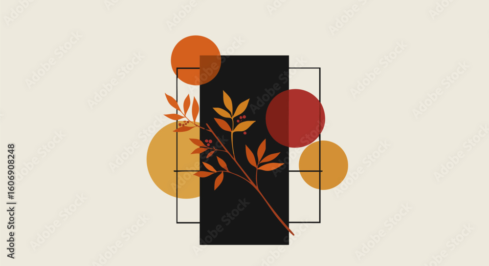 Fototapeta premium Minimalist Autumn Art Print