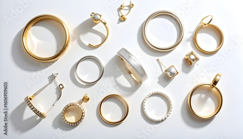 Elegant ring and earring showcase