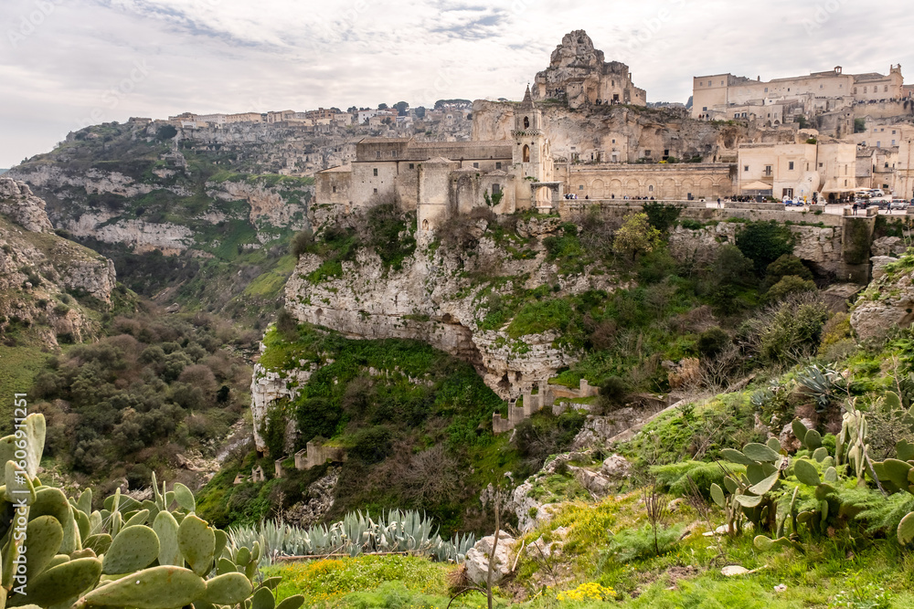 Fototapeta premium Ancient town of Matera, Basilicata, Italy. Ancient town of Matera (Sassi di Matera), Basilicata, southern Italy.