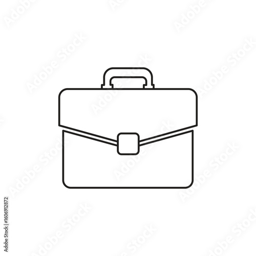 Briefcase icon vector in flat outline style representing business corporate job career portfolio luggage work professional finance or organization concept
