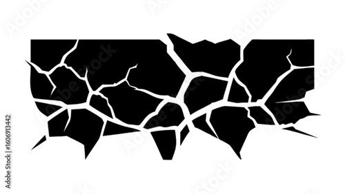 Black cracked grunge texture vector illustration broken wall effect design for background and overlay effect