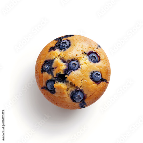 Freshly Baked Blueberry Muffin with Golden Crust