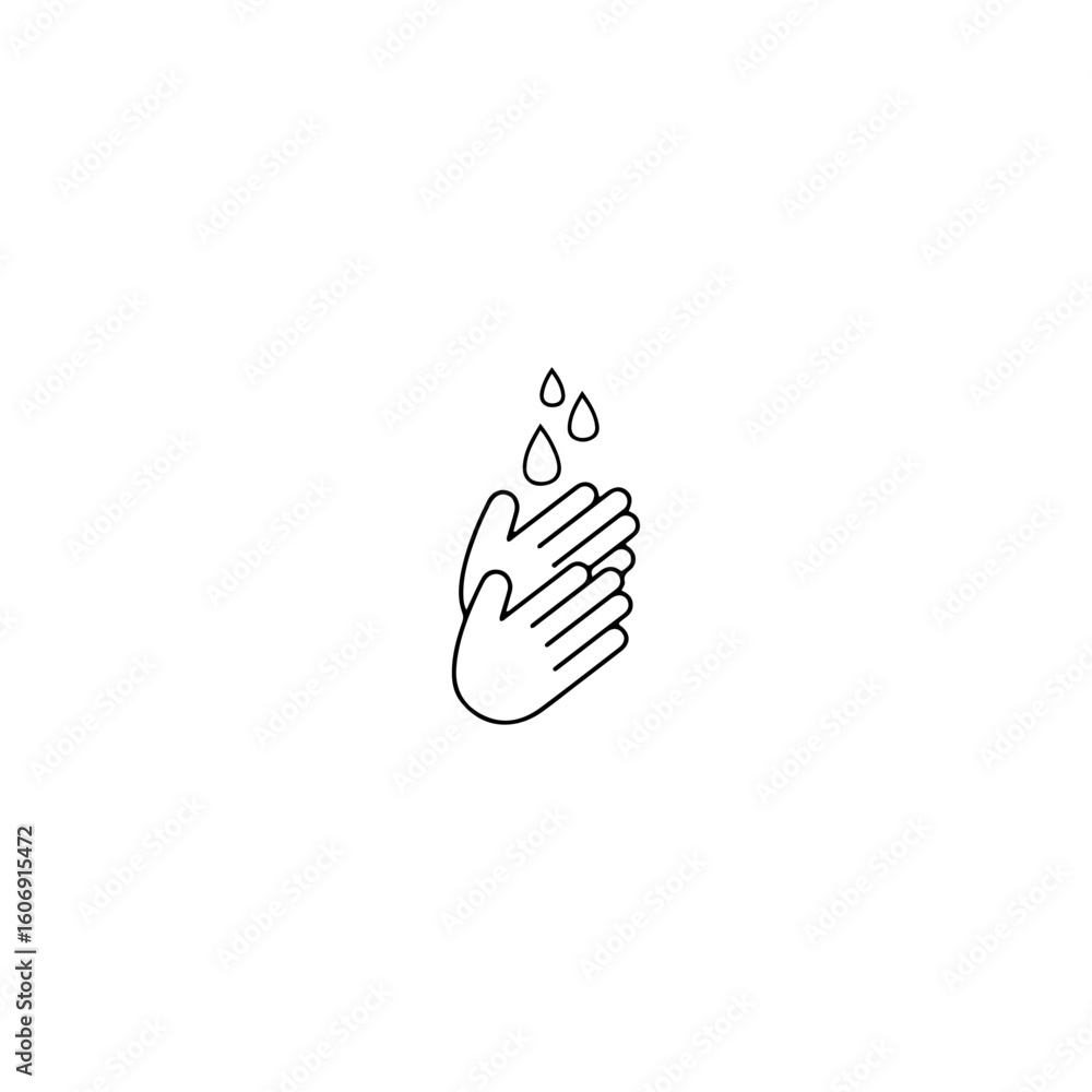 Obraz premium Hand washing icon flat vector design.