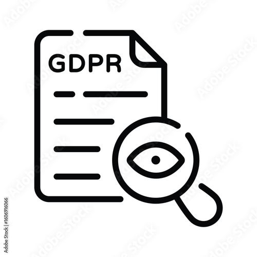 Grab this outline icon of GDPR proofreading page