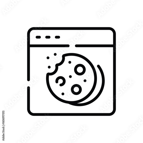 Well designed outline icon of cookie consent