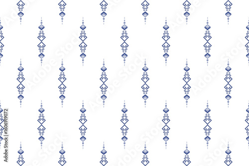 Cross stitch pattern concept showcasing traditional ethnic geometric pattern, Design for textile, background,carpet,wallpaper,clothing,wrapping,Batik,fabric,Vector illustration	
