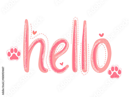 Font cute cat pink