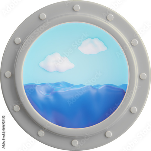 Ocean View Through a Porthole