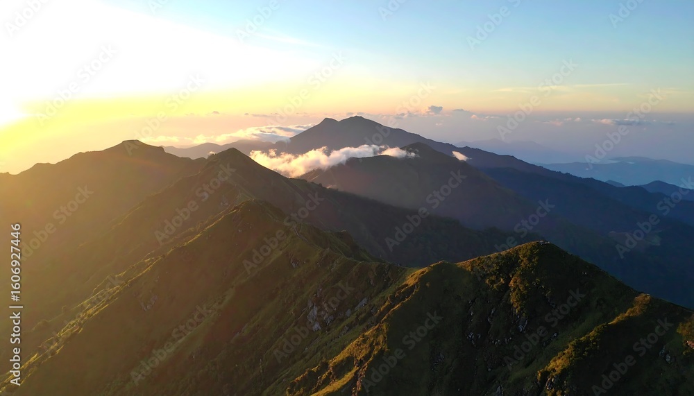 Fototapeta premium Mountain range at sunrise