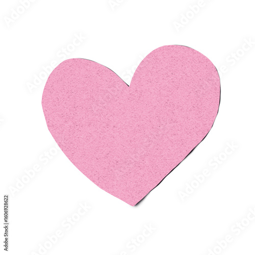 Pink paper heart shape cutout for Valentine's Day card or love concept