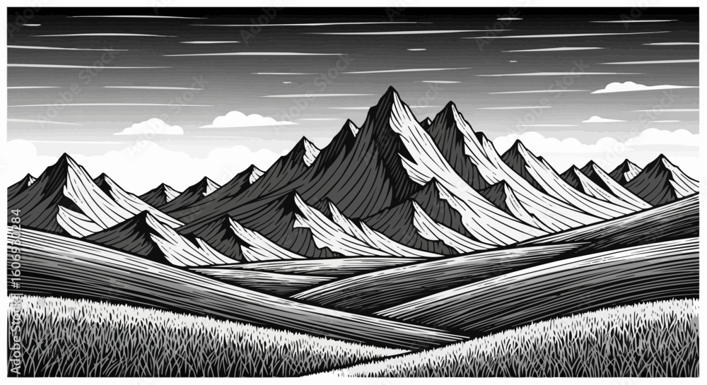 Fototapeta premium landscape with mountains