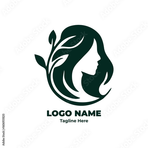 Sustainable Wellness Icon: Customizable Vector Logo for Eco-Friendly Cosmetics and Holistic Health Spas