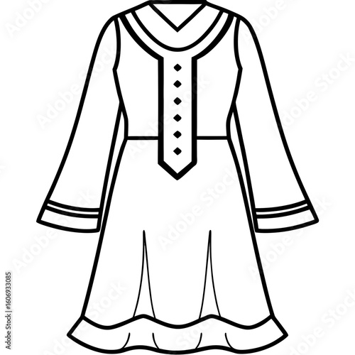 Salwar Kameez Traditional Outfit – Art Vector Illustration